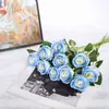 Única imitação coroa rosa único pano de seda flor flor artificial decoração de casamento flor parede segurando flor diy material atacado