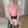 Suéter de Cachemira para Mujer, Cuello Alto Medio, Suave y Amigable con la Piel, Suéter de Punto para Base, Suéter de Cachemira, Línea Única Sin Costuras, Aspecto Adelgazante