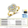 Anillo de moissanita de plata S925, anillo de mujer con forma de corazón para compromiso y propuesta de lujo ligero de alta gama transfronterizo, al por mayor en stock