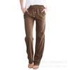 Pantalones Casuales de Algodón y Lino de Talla Grande Transfronterizos Verano 2024 para Mujer Estilo Casual con Tirantes Pantalones Rectos Ebaywish