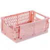 Caja de Almacenamiento Plegable de Escritorio Ins Cesta de Almacenamiento de Cosméticos para Estudiantes Estante de Almacenamiento de Snacks para Dormitorio Cesta Pequeña