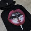 Diseño Hip Hop Americano Patrón de Labios Grandes Y2K High Street Deportivo Casual Moda Street Punk Sudadera con Capucha