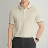Camisa Polo Masculina Manga Curta 7A Modal Fresco 2026 Verão Nova Camiseta Stretch Top Fino