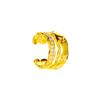 Brincos geométricos de dupla camada de diamante Wave Flash para mulheres, furos para orelhas, elegantes brincos de clipe de orelha estilo Chanel, brincos de clipe de orelha xadrez de diamante para homens