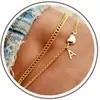 Tobillera de Acero Inoxidable con Corazón y Capas de 26 Letras Personalizadas para Exportación Europea y Americana, Joyería de Pie Moda, Elegante, Moderna y Versátil para Mujer