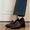 Zapatos Mary Jane Retro Franceses para Mujer 2026 Estilo Nuevo Tacón Grueso Suela Gruesa Zapatos Pequeños de Piel Slip-On Zapatos Negros de Tacón Alto para el Trabajo