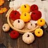 Decoração de abóbora de veludo artificial Amazon, abóbora embrulhada em tecido para Halloween, abóbora para festival da colheita de Ação de Graças, atacado do fabricante