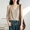 Camisola minimalista versátil de verano para mujer, refrescante, transpirable, agradable para la piel, cómoda para casa y para caminar, top base blanco