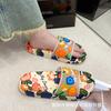 Chinelo de Flor de Desenho Animado Feminino Verão Uso Externo Solado Macio Casa Interno Antiderrapante Banho Escritório Chinelos