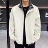Chaqueta retro casual a cuadros con retazos de dos piezas falsas para hombre, abrigo en capas de corte limpio con bloques de color para otoño e invierno 2026