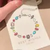 Corea del Sur nuevo estilo francés lujo ligero pulsera de caramelo colorida pulsera de diamante rosa cristal pulsera de temperamento encantador al por mayor
