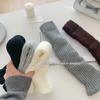 Calcetines Holgados Grises de Otoño e Invierno para Mujer, Calentadores de Piernas Gruesos y Cálidos, Cubre Pies de Punto Versátiles de Color Sólido, Calcetines Estilo Coreano