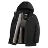 Chaqueta de Plumas de Ganso para Hombre con Forro Polar Adicional, Engrosada para Padres de Mediana Edad y Mayores, Modelo Nuevo de Invierno de Longitud Media con Características Desmontables