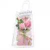 Tulipa e cravo originais buquê DIY feito à mão presente criativo lembrança do Dia das Mães bolsa de mão