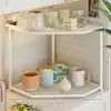 Estante organizador de almacenamiento para tazas de esquina mesa de esquina portavasos para agua tazas de té escritorio estación de trabajo escritorio de oficina estante triangular