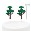 Copyright Árbol de Fieltro Mori Árbol Pequeño No Tejido Árbol de Navidad Decoración de Pastel de Cumpleaños Tarjeta Enchufe Bandera Pastoral