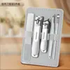Kit de aço inoxidável para arte de unhas transfronteiriço com 10 peças: lixa de unha, tesoura de sobrancelha, limpador de ouvido, pinça para sulco da unha, cortador de unha do pé