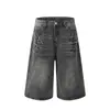 Calças jeans brancas lavadas masculinas, punk, de rua, da moda, antigas, casuais, soltas, de perna larga, para trabalho