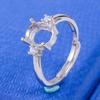 Anillo Vacío para Joyería de Piedras Preciosas de Colores Plata S925 Sin Piedras, Simple y Elegante, Suministro en Vivo al por Mayor, Dropshipping Disponible