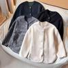 Cardigan Casual/Jaqueta de Manga Longa Feminina de Lã Polar Imitação de Cordeiro Quente Outono e Inverno Novo E470139