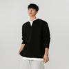 Suéter Apilado Falso de Dos Piezas para Hombre de Alta Gama Vafles Cuello en V Manga Larga Camiseta Primavera y Otoño Ajuste Limpio Camisa Base