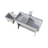 Fregadero de lavandería de piedra de cuarzo con tabla de lavar para uso interior y exterior, adecuado para patios de villas en planta baja y lavaderos de áticos, fregadero y lavabo integrados
