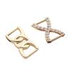 Accesorios de equipaje de aleación hebilla de conexión de diamante de 8 anillos borde de tracción de doble oreja hebilla decorativa de ajuste de bufanda de seda cintura ropa interior