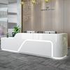 Escritorio de Recepción Pintado Escritorio de Recepción Escritorio Frontal de Empresa Mostrador de Salón de Belleza Blanco Escritorio de Cajero Simple Moderno Curvado Barra