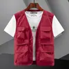 Colete de Verão com Múltiplos Bolsos para Fotografia ao Ar Livre, Pesca, Secagem Rápida, Sem Mangas, Solto, Colete de Montanhismo, Roupa Externa, Colete de Trabalho