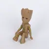 Maceta Árbol Hombre Groot Edición de Bolsillo Pequeño Hombre Árbol Bebé Guardián de la Galaxia Madera Brasileña Hecha a Mano Adornos de Plantas en Maceta
