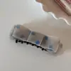 Grampo de cabelo tipo banana com poá de gaze estilo coreano, grampo de rabo de cavalo, grampo de cabelo com laço, acessório de cabelo com clip para torcer na parte de trás da cabeça para mulheres