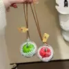 Colgante Creativo de Manzana para Bolsos, Llavero Tejido a Mano Estilo Ins de Fruta de la Paz, Accesorio de Cadena para Teléfono