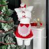Ge Meng lingerie sexy vermelho vento puro uniforme de empregada de Natal roupas de dormir terno feminino ny