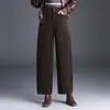 Pantalones de Pierna Ancha Estilo Guadaña Elegantes de Moda para Mujer Otoño Invierno 2026 Nuevos de Cintura Alta Adelgazantes Cortos Holgados Versátiles Pantalones Banana
