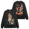 Camiseta Masculina de Manga Curta Vintage Lavada com Estampa Travis Scott, Estilo Americano High Street Transfronteiriço, Top Tendência de Verão com Gola Redonda