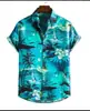 Verano Europa y Estados Unidos transfronterizo hombres tendencia casual camisa de manga corta Hawaii impresión digital 3D venta caliente hombres nuevo
