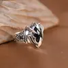 Anillo Abierto de Nicho para Dedo Índice de Moda Trendy Vintage con Garra de Águila y Zircón Versátil Unisex