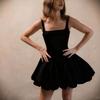 Vestido de Boda Ligero Europeo y Americano Satén Sencillo Tirante Doble Corto Lujo Ligero Nicho Fotografía de Viaje Falda Abullonada Estilo Hada Vestido Diario