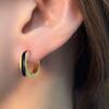 Pendientes de Material de Cobre de Dongdaemun, Corea, con un Diseño Geométrico Único con Efecto de Goteo de Aceite, Versátiles y Elegantes