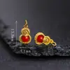 Prata S925 Banhada a Ouro Incrustada com Jade Pingente Flutuante de Cabacinha Acessório DIY Novo Estilo Chinês Acessório de Cabacinha