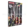 Juego de Cuchillos Martillados de Acero Inoxidable de Seis Piezas con Empaque de Tarjeta de Succión de Doble Cara, Incluyendo Cuchillo para Frutas, Cuchillo de Chef, Tijeras y Juego Combinado de Herramientas Peladoras