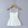 Camisola Estilo Francés con Lazo para Mujer, Estilo Dulce de Verano, Chaleco sin Mangas con Volantes