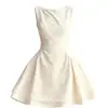 Vestido corto sin mangas estilo francés, nuevo de verano 2026, ajustado, versátil, color albaricoque para mujer