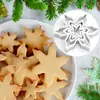 Moldes navideños para galletas transfronterizos en stock, cortadores de galletas para hornear, juego de moldes para galletas de copo de nieve y estrella de acero inoxidable
