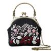 Bolsa de Tela Boca Dorada Jinhao Hecha a Mano diy Bolsa de Material Bolsa de Almacenamiento Artesanías de Tela de Flores Cartera