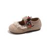 Zapatos Pequeños de Cuero Estilo Francés Ins Primavera y Otoño Nuevos Zapatos de Princesa con Borde de Encaje Estilo K para Niñas Suela Suave Zapatos Beanie