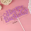 Adorno para Pastel de Cumpleaños con Tarjeta de Brillo "Feliz Cumpleaños", Decoración para Pastel Empaquetada Individualmente