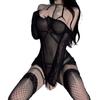 Roupa íntima sexy, perspectiva de três pontos, traje de paixão, saia curta de malha fina, rebite, vestido SM de bondage, tentação