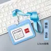1. Portatarjetas en stock del fabricante, diseño colorido de botón a presión, transparente por ambos lados, para credenciales de empleado, portatarjetas de identificación de plástico y credenciales de trabajo