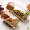 Frasco de Vidrio con Corcho al Por Mayor Frasco de Vidrio Sellado Juego de Té de Hierbas de Vidrio Frasco Recto para Té de Flores Frasco para Té Frasco para Almacenamiento de Dulces